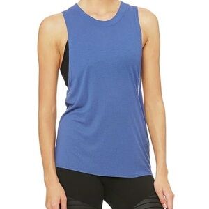Alo Heat Wave Ribbed Cobalt Muscle Tank Top
